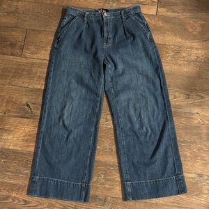 Gap 365 High Rise Ultra Soft Denim Pleated Trousers